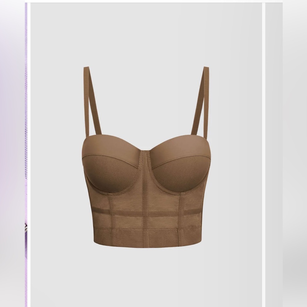 Brown Bustier top and skirt set